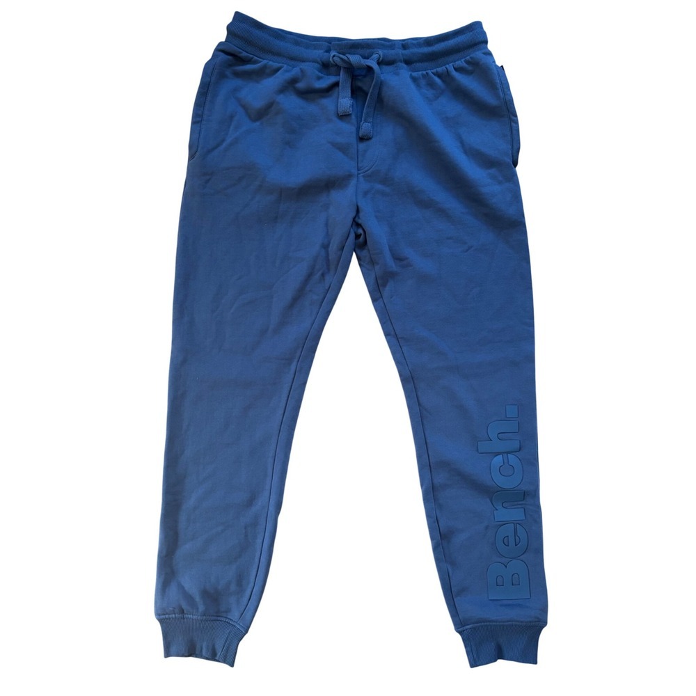 Bench Mens Joggers Sweatpants Dark Grey Blue Tonal Logo Size M Athleisure